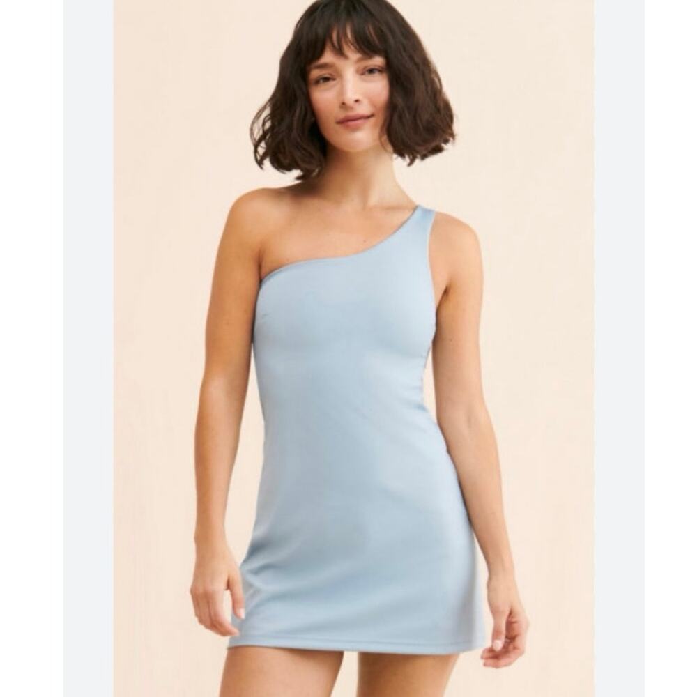Playground Active Anthropologie blue city one shoulder tennis dress size xs